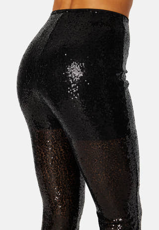 Sequins Flared HW Pants