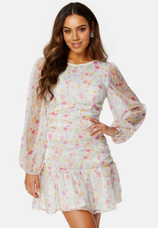 Sophia L/S O-Neck Short Dress