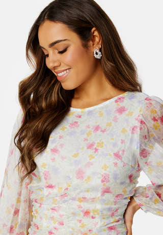 Sophia L/S O-Neck Short Dress