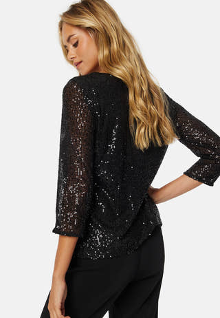 Sparkling 3/4 O-Neck Top