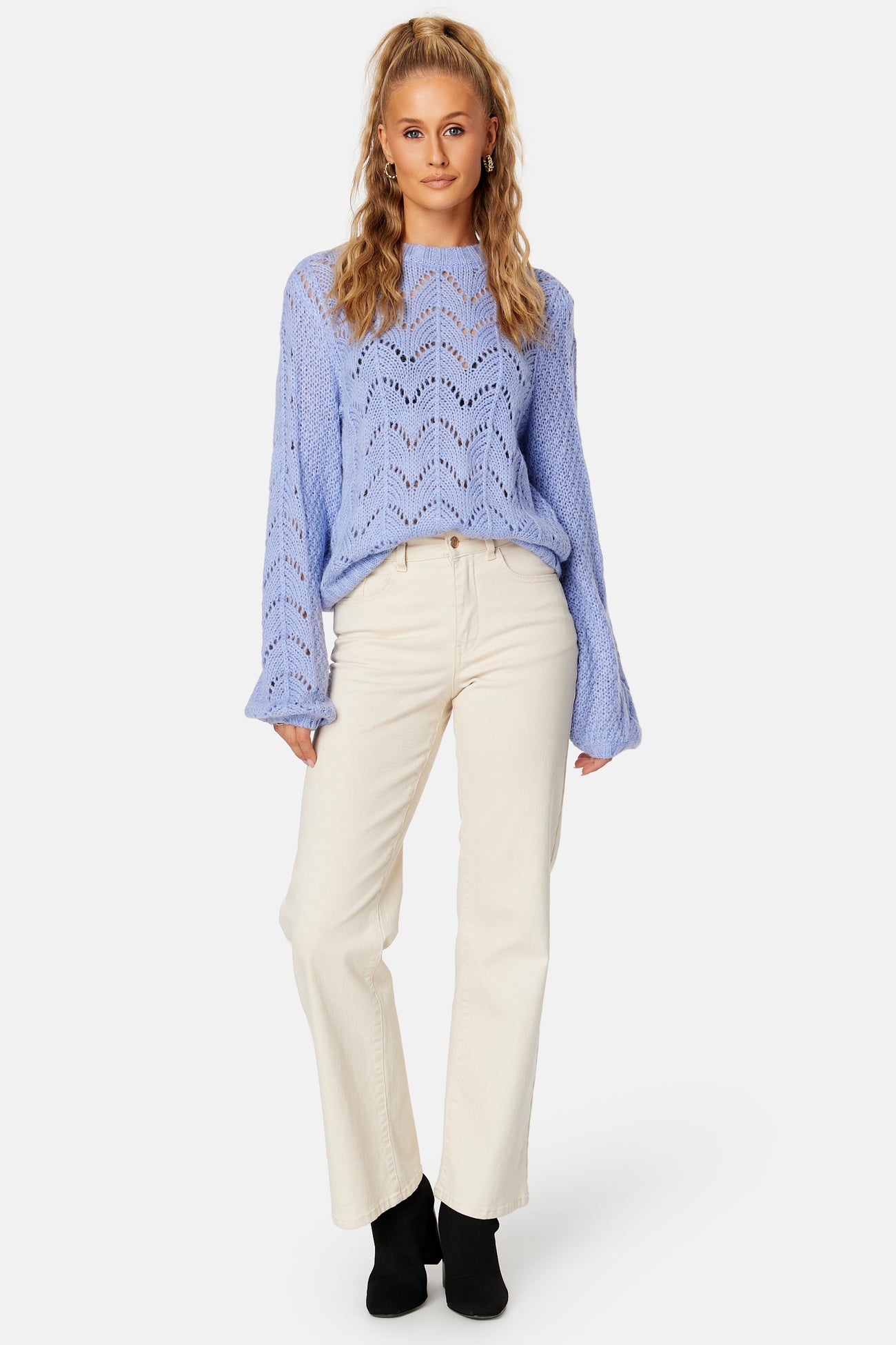 Vila - Sultan Knit O-Neck L/S Top - Basic sweaters - Blue