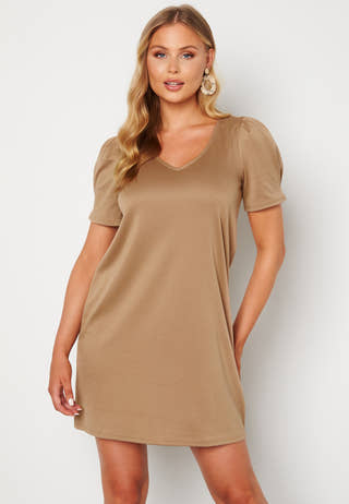 Tinny V-Neck S/S Puff Sleeve Dress