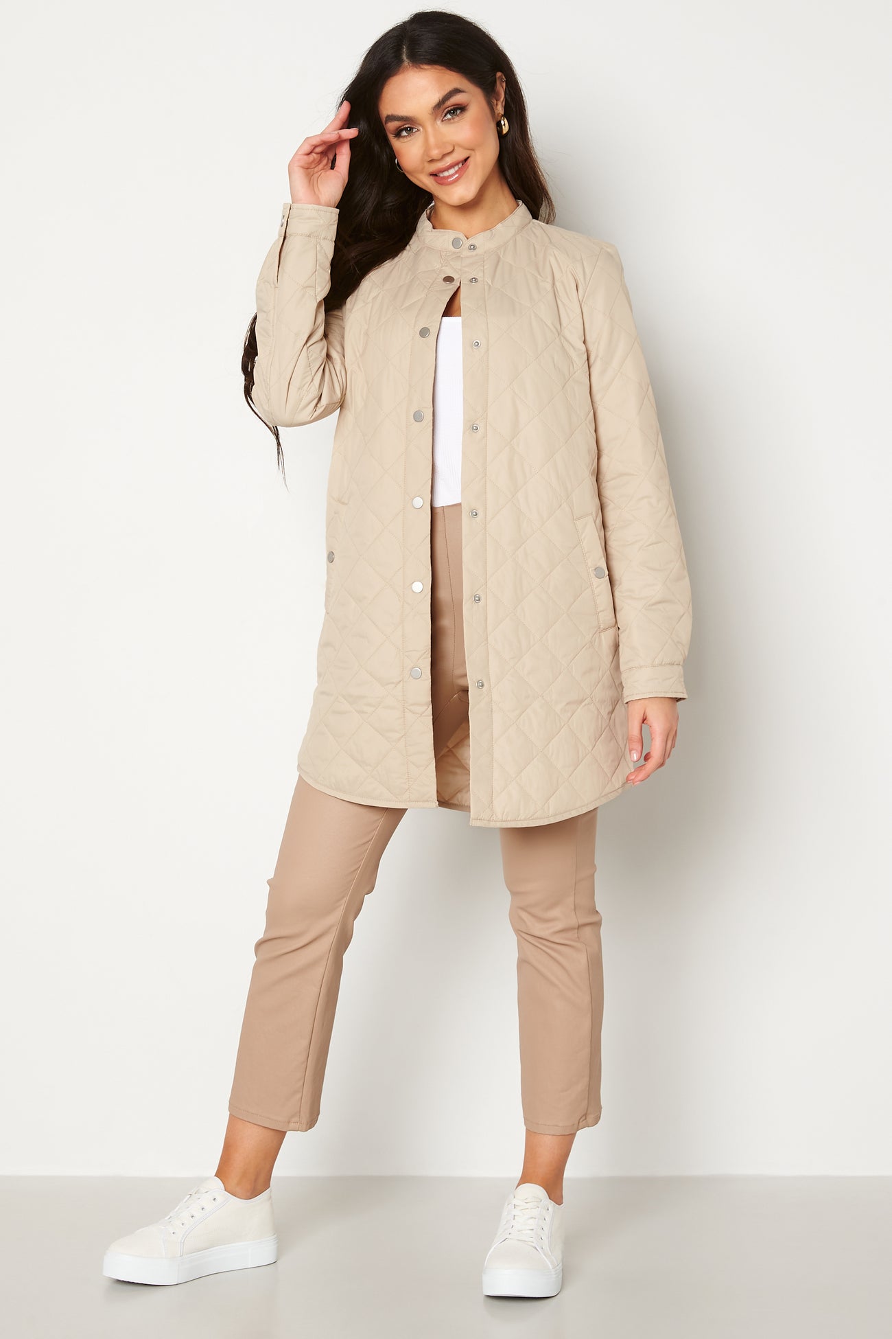 Vila - Trish Quilted Jacket - Autumn jackets - Beige