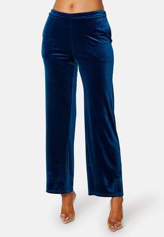 Velour HW Straight Pants