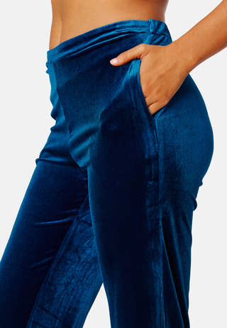 Velour HW Straight Pants