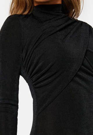 Verona Funnel Neck Mid Dress