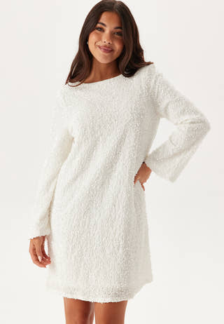 Viaria L/S O-NECK OPEN BACK DRESS