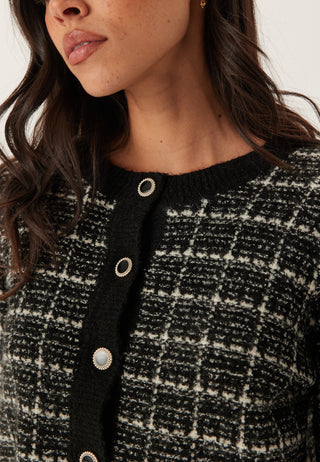 Viaudrey Check L/S Knit Cardigan