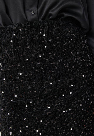 Vibarina HW Midi Sequins Skirt