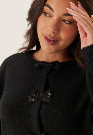 Vibrianna O-neck L/S Bow Knit