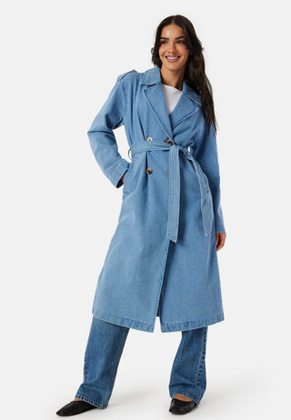 Vici doublebreasted L/S denim trenchcoat