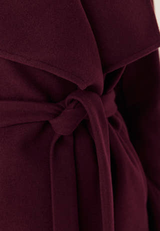 Vicooley Collar Belt Coat