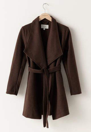 Vicooley Collar Belt Coat