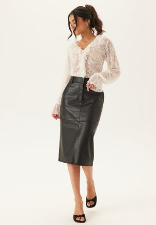 Vidagmar High Waist Midi Coated Skirt