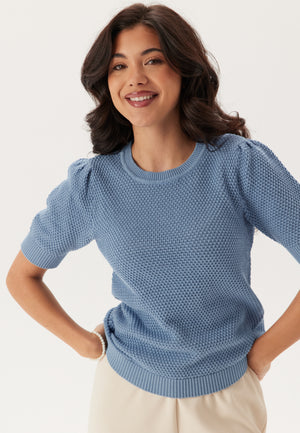 Vidalo O-Neck Kortermet Strikket Topp