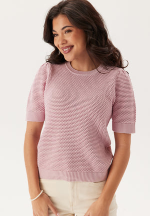 Vidalo O-Neck Kortermet Strikket Topp