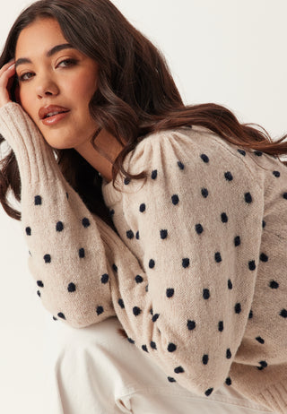 Vidottie Long Sleeve O-Neck Knit Top