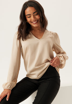 Viellette Langermet Smock Satintopp