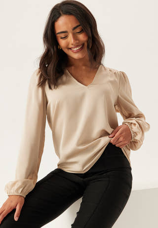 Viellette L/S SMOCK SATIN TOP