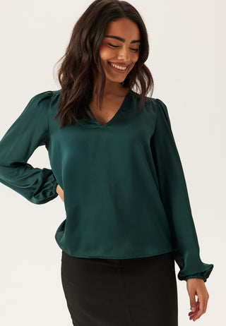 Viellette Langermet Smock Satintopp