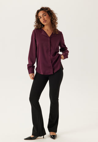 Viellette V-neck L/S Satin Shirt