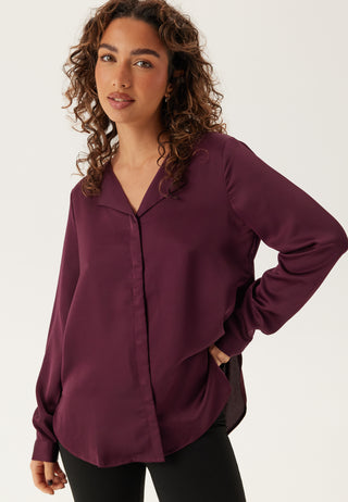 Viellette V-neck Long Sleeve Satin Shirt