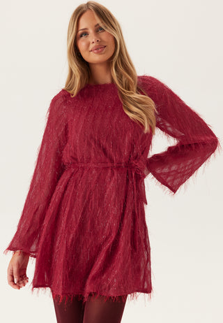 Vifeather Long Sleeve O-Neck Short Dress