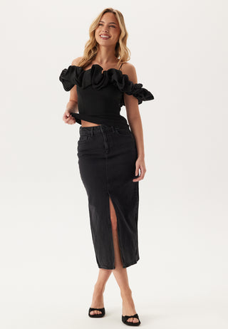 Vijaf High Waist Midi Denim Skirt