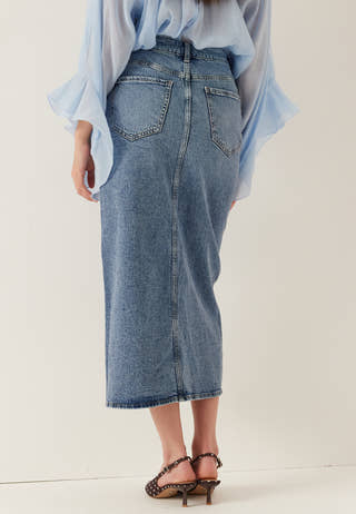 Vijaf Hw Midi Denim Skirt-noos