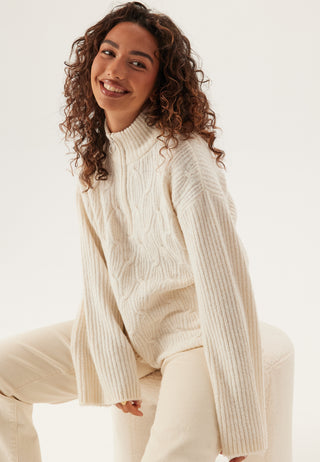 Vilassia L/S High Neck Zipper Sweater