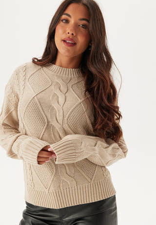 Vilou O-neck L/S CABLE KNIT TO