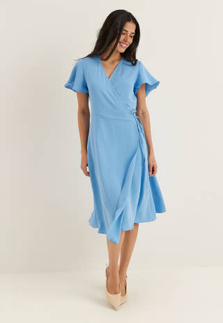 Vilovie S/S Wrap Midi Dress