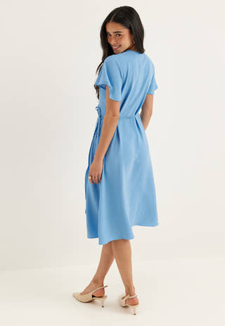 Vilovie S/S Wrap Midi Dress
