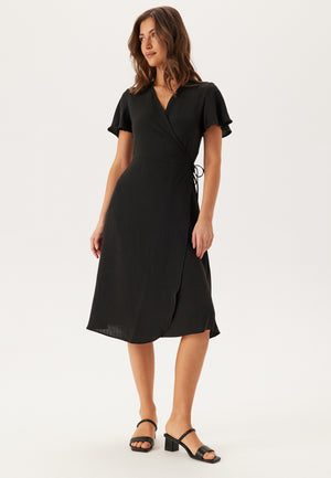 Vilovie S/S Wrap Midi Kjole