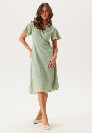 Vilovie S/S Wrap Midi Kjole