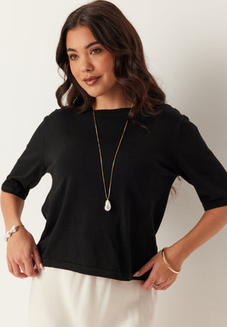 Vimalu O-neck 2/4 Knit Top