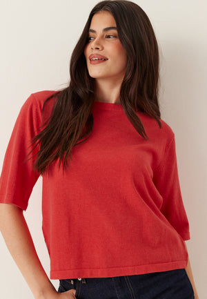 Vimalu O-neck 2/4 Strikket Topp