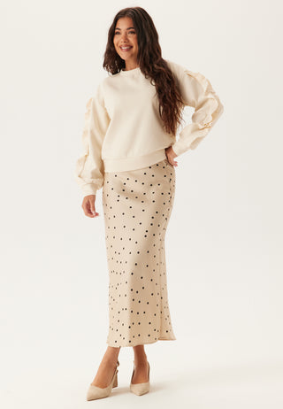 Vimentina Flounce O-neck Long Sleeve Top