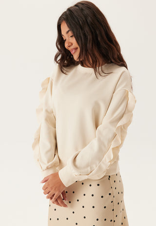 Vimentina Flounce O-neck Langermet Topp