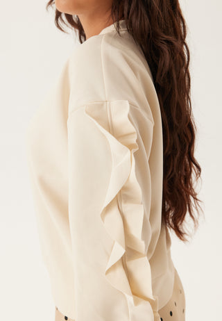 Vimentina Flounce O-neck Langermet Topp