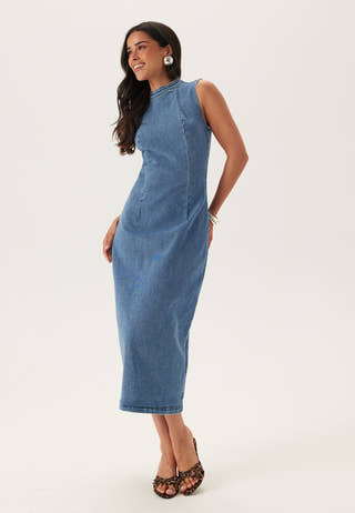 Vinona S/L Midi Denim Dress