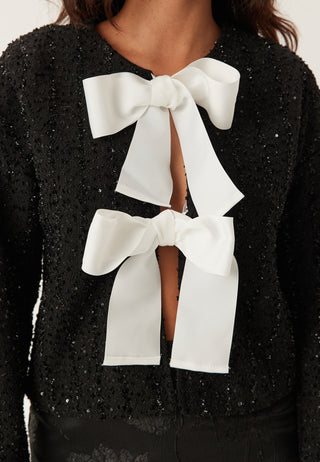 Viotta L/S Bow Cardigan