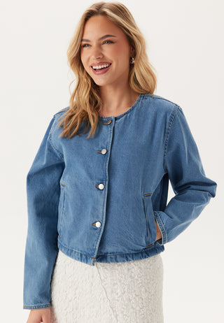 Vireba Long Sleeve O-Neck Denim Jacket