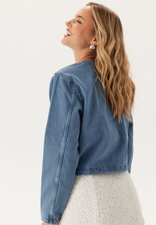 Vireba Langermet O-hals Denimjakke
