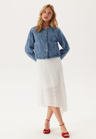 Vireba Langermet O-hals Denimjakke