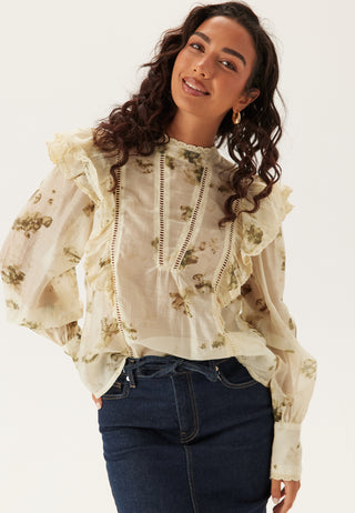 Viremo Long Sleeve Frill Top