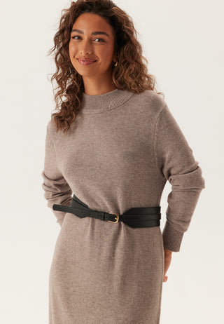 Viril Crew Neck Midi Kjole