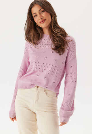 Viril L/S O-Neck Pointelle Knit