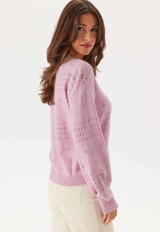 Viril L/S O-Neck Pointelle Knit