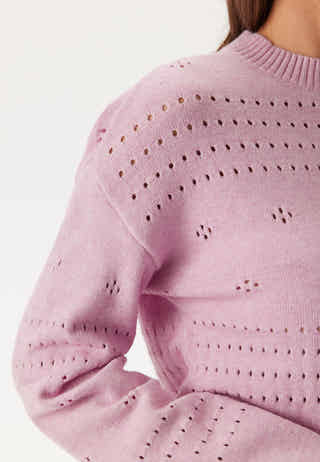 Viril L/S O-Neck Pointelle Knit